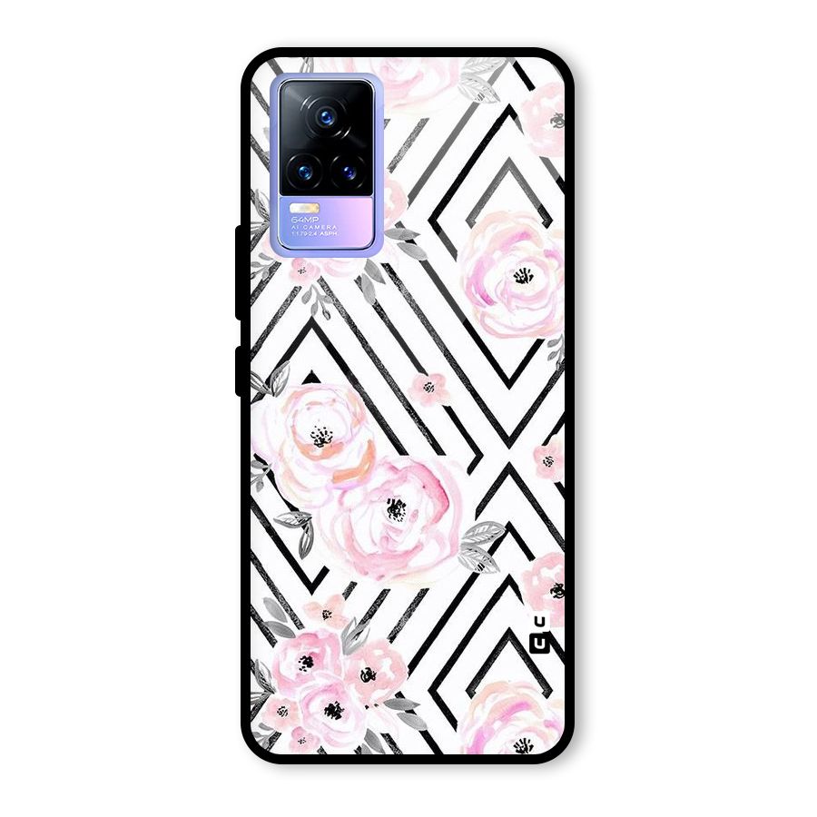 Light Pastel Flowers Design Glass Back Case for Vivo Y73