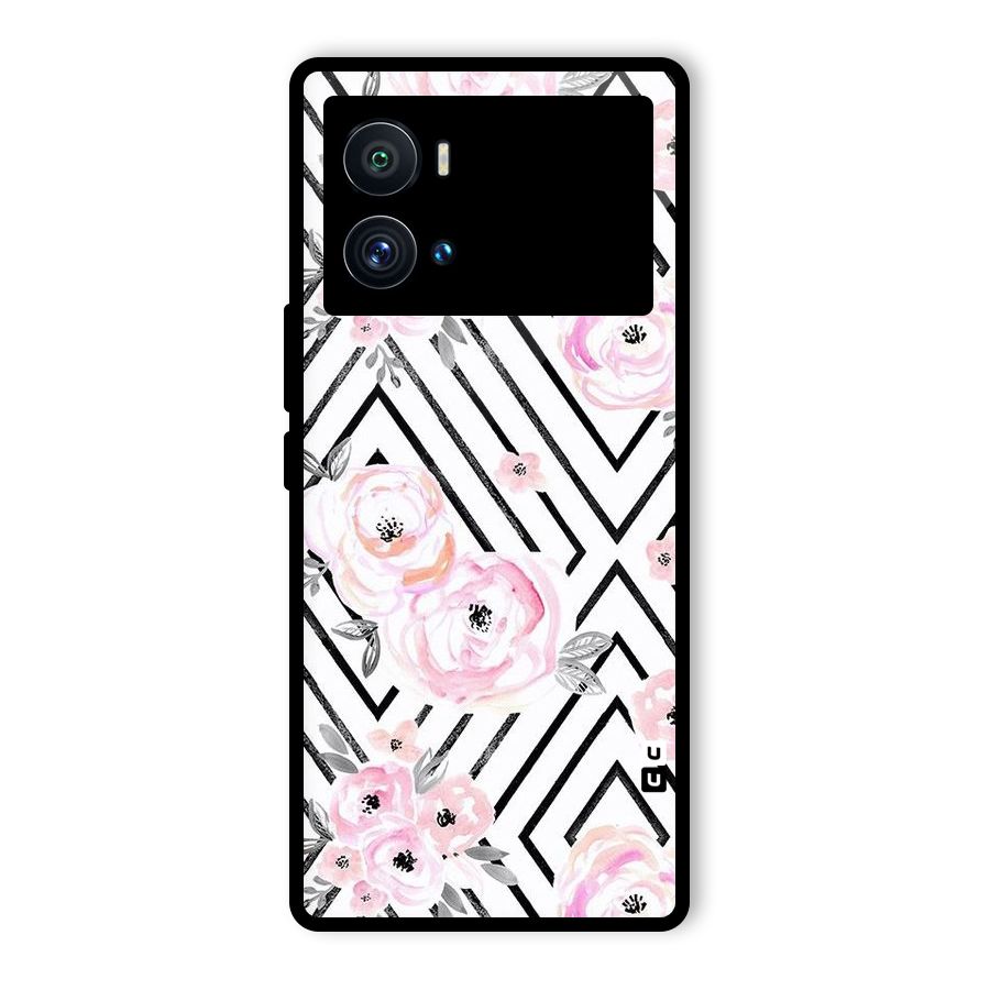 Light Pastel Flowers Design Glass Back Case for Vivo iQOO 9 Pro