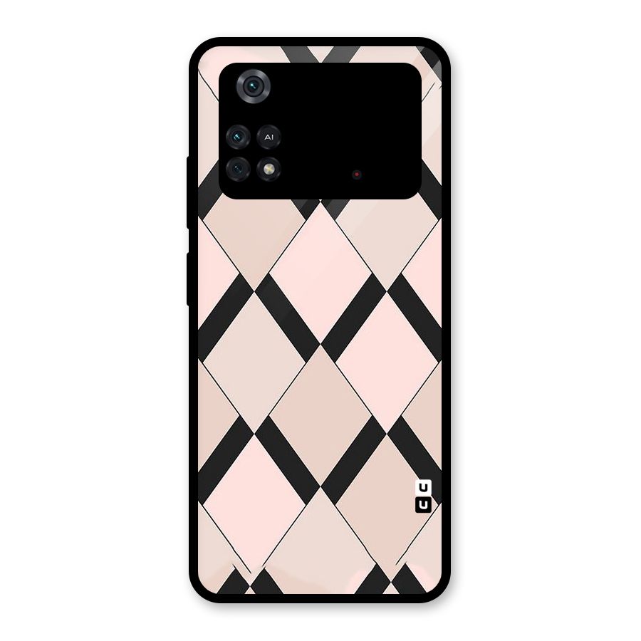 Light Pink Glass Back Case for Poco M4 Pro 4G