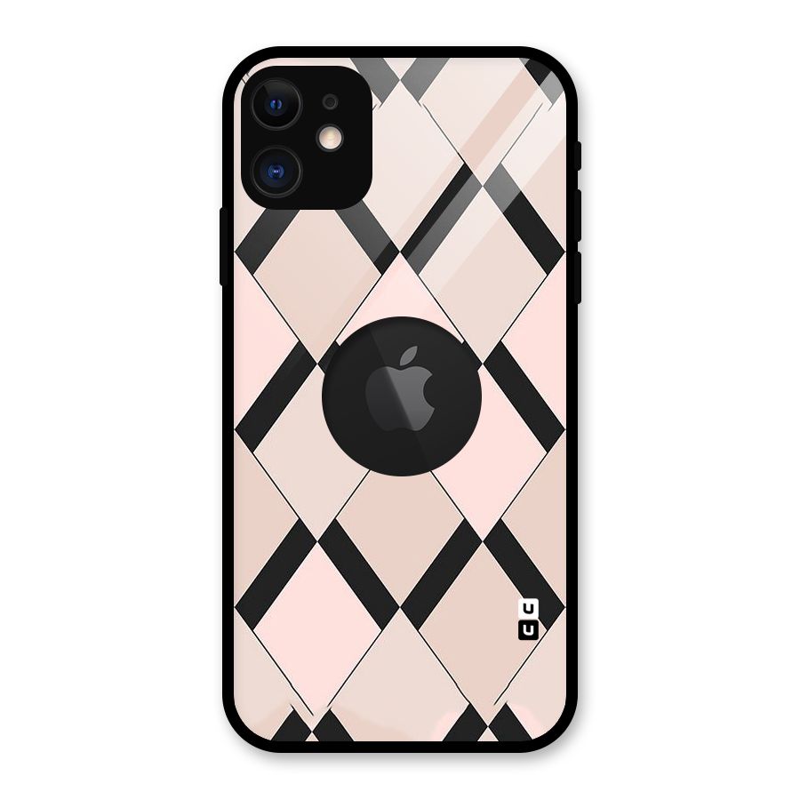 Light Pink Glass Back Case for iPhone 11 Logo Cut