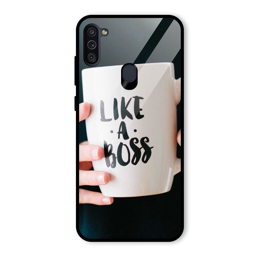 Like a Boss Glass Back Case for Galaxy M11