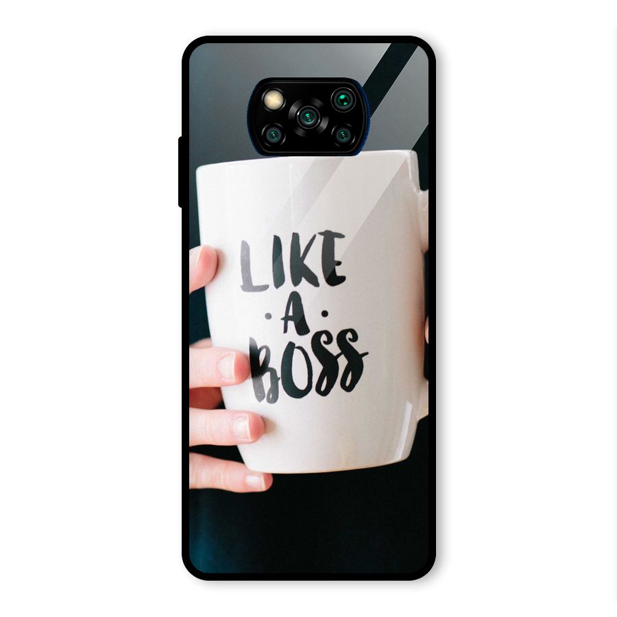 Like a Boss Glass Back Case for Poco X3 Pro