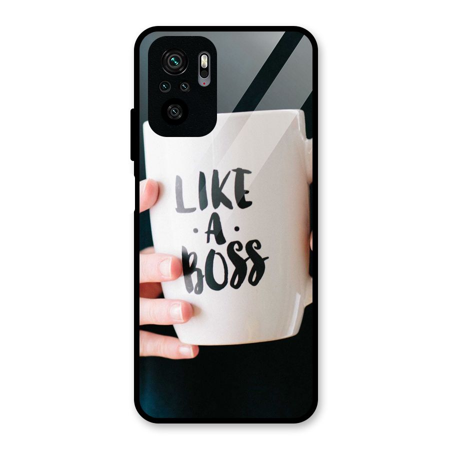 Like a Boss Glass Back Case for Redmi Note 10S