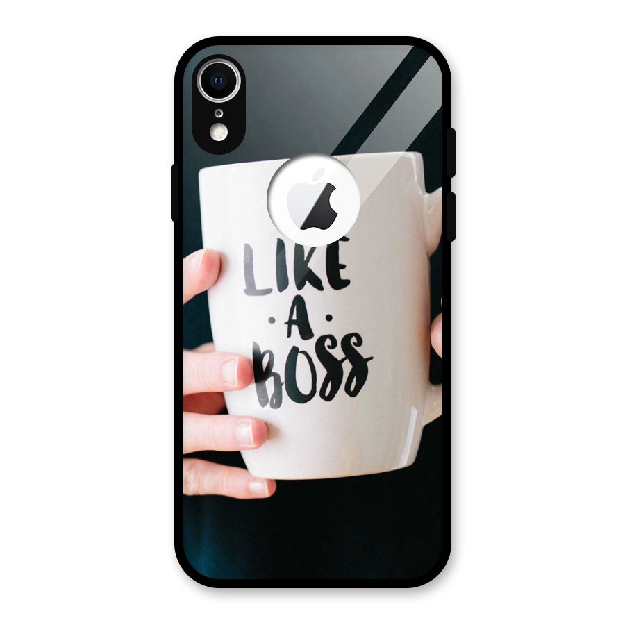 Like a Boss Glass Back Case for iPhone XR Logo Cut