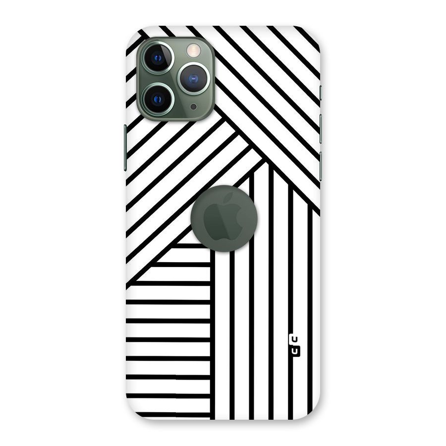 Lines Pattern Stripes Back Case for iPhone 11 Pro Logo  Cut