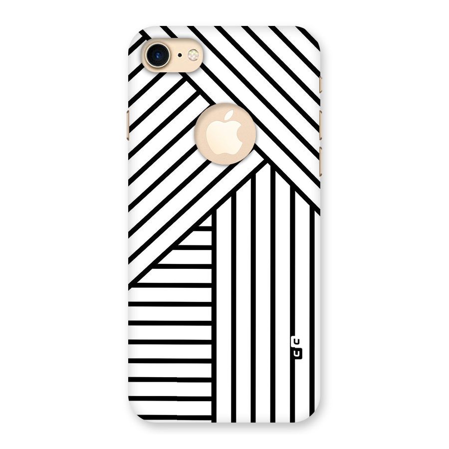 Lines Pattern Stripes Back Case for iPhone 7 Logo Cut