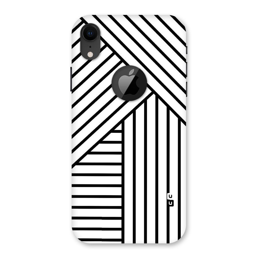 Lines Pattern Stripes Back Case for iPhone XR Logo Cut