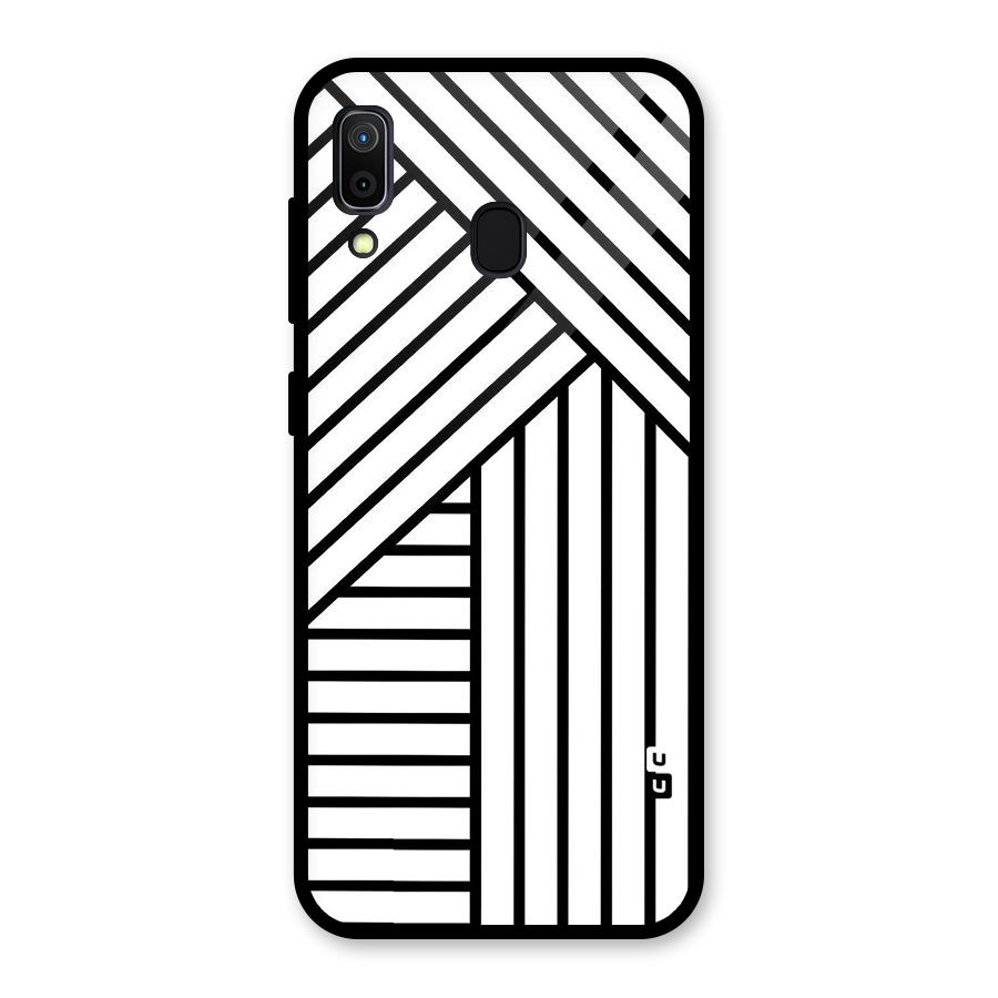 Lines Pattern Stripes Glass Back Case for Galaxy A30