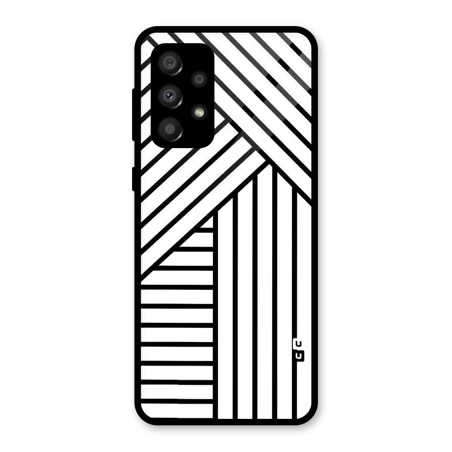 Lines Pattern Stripes Glass Back Case for Galaxy A32