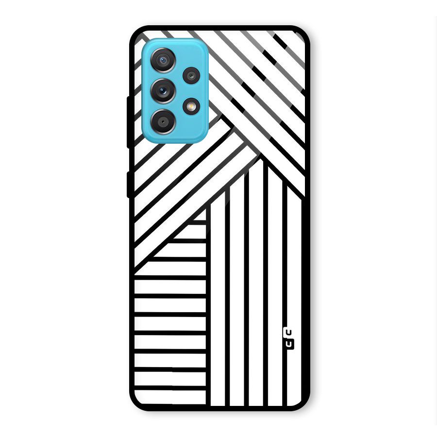 Lines Pattern Stripes Glass Back Case for Galaxy A52s 5G