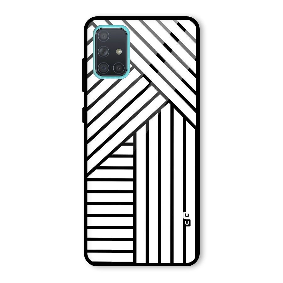 Lines Pattern Stripes Glass Back Case for Galaxy A71