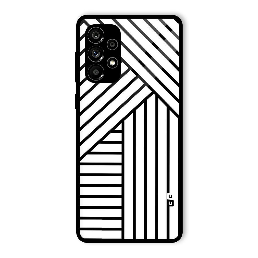 Lines Pattern Stripes Glass Back Case for Galaxy A73 5G