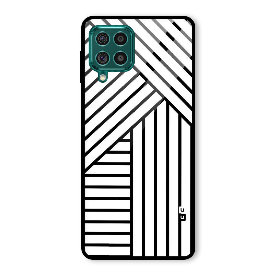 Lines Pattern Stripes Glass Back Case for Galaxy F62