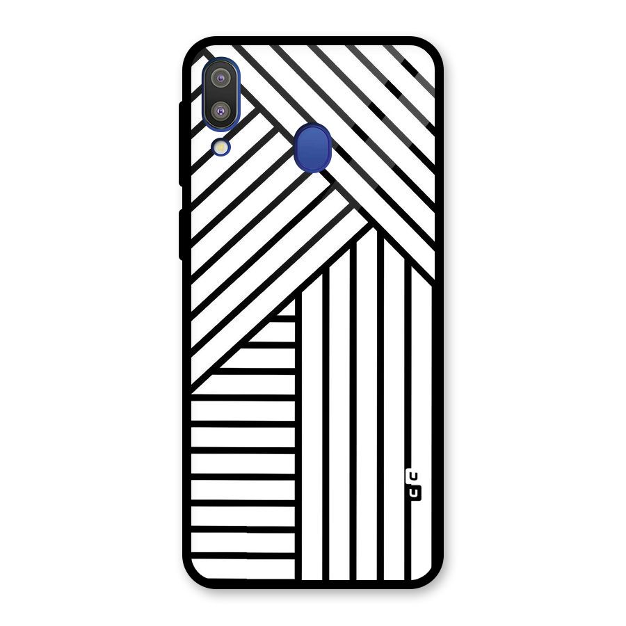 Lines Pattern Stripes Glass Back Case for Galaxy M20
