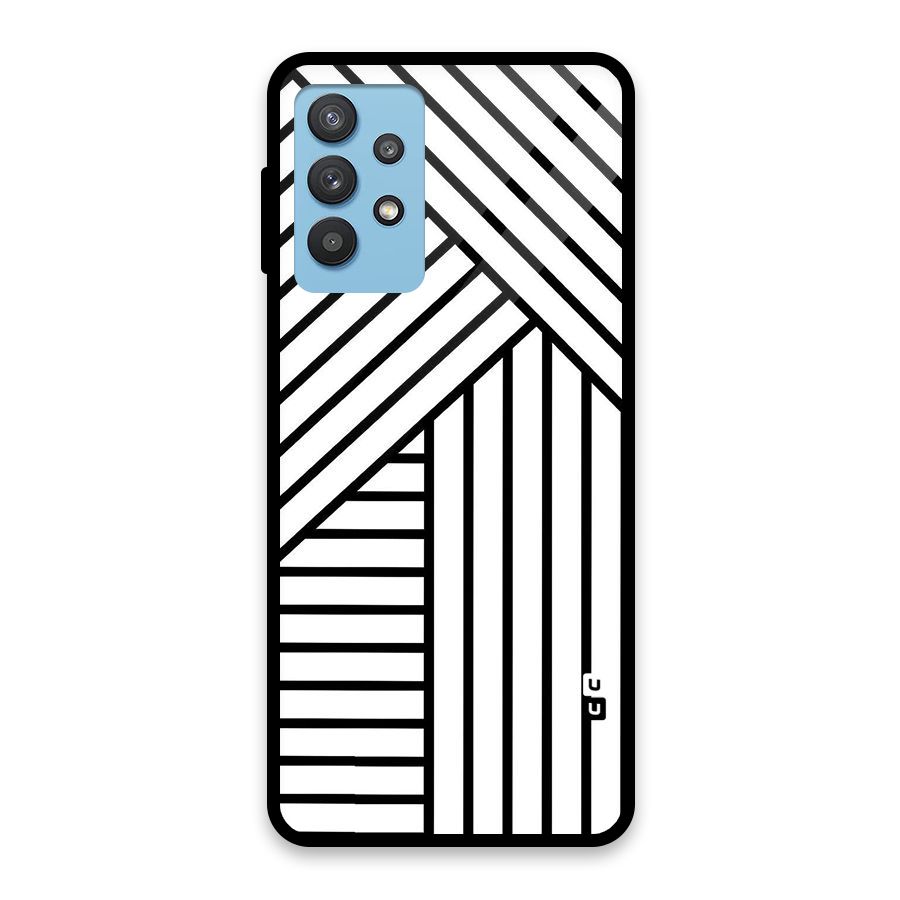 Lines Pattern Stripes Glass Back Case for Galaxy M32 5G