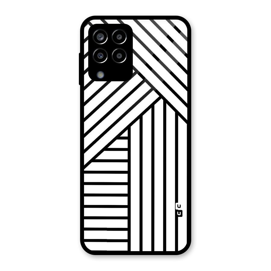 Lines Pattern Stripes Glass Back Case for Galaxy M33