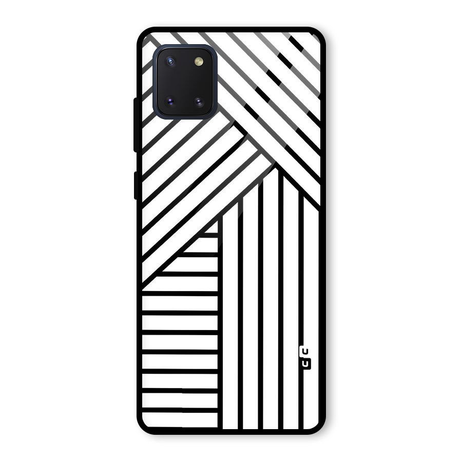 Lines Pattern Stripes Glass Back Case for Galaxy Note 10 Lite