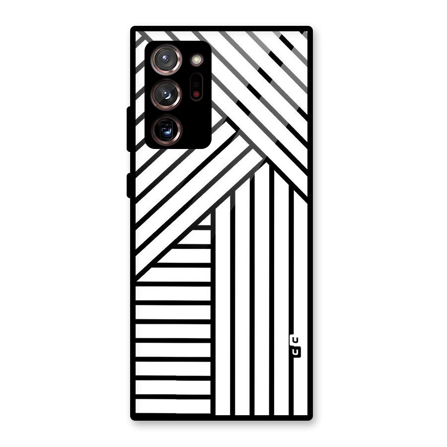 Lines Pattern Stripes Glass Back Case for Galaxy Note 20 Ultra