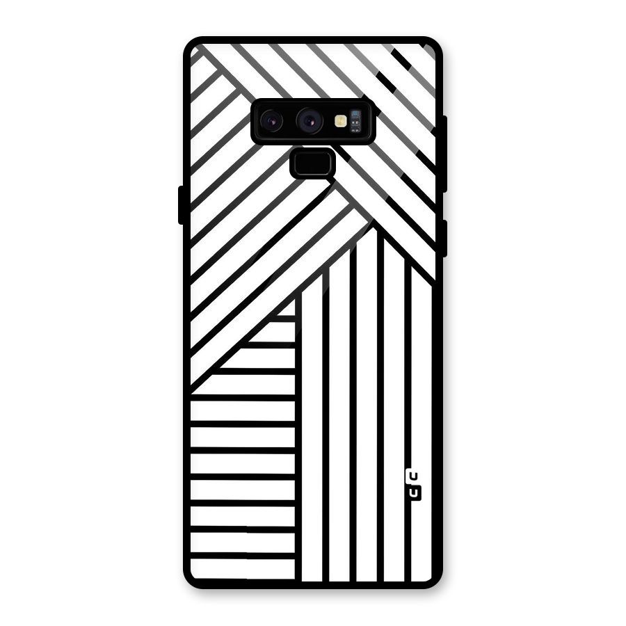 Lines Pattern Stripes Glass Back Case for Galaxy Note 9
