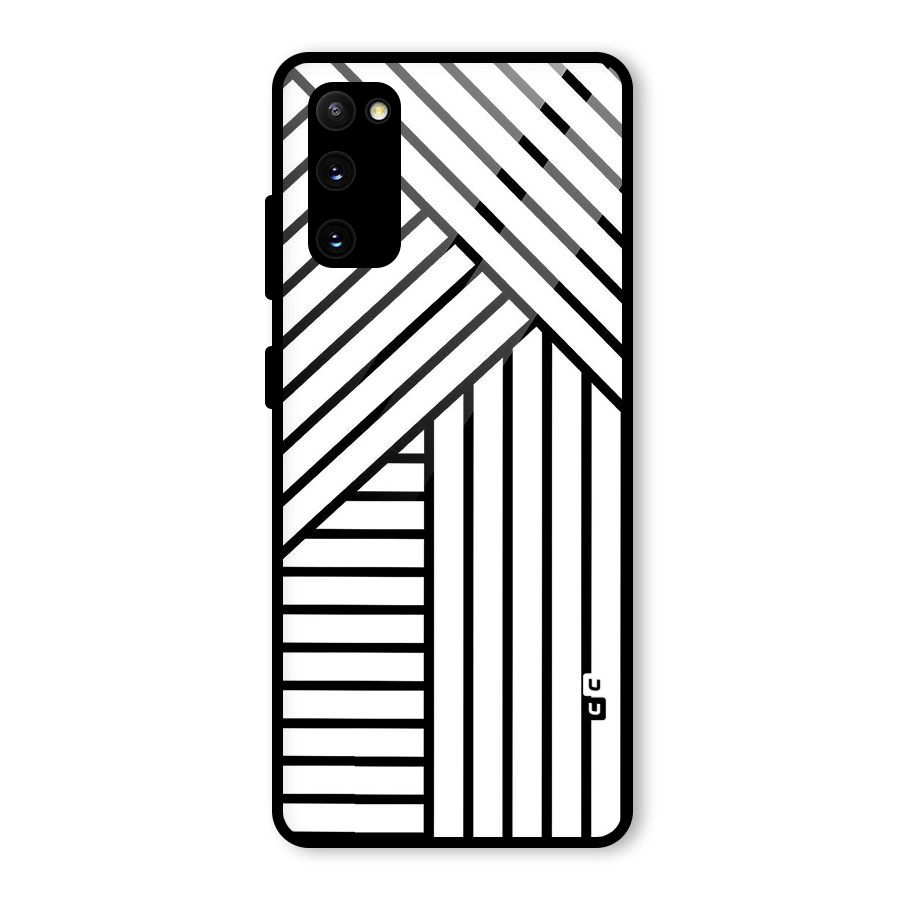Lines Pattern Stripes Glass Back Case for Galaxy S20 FE