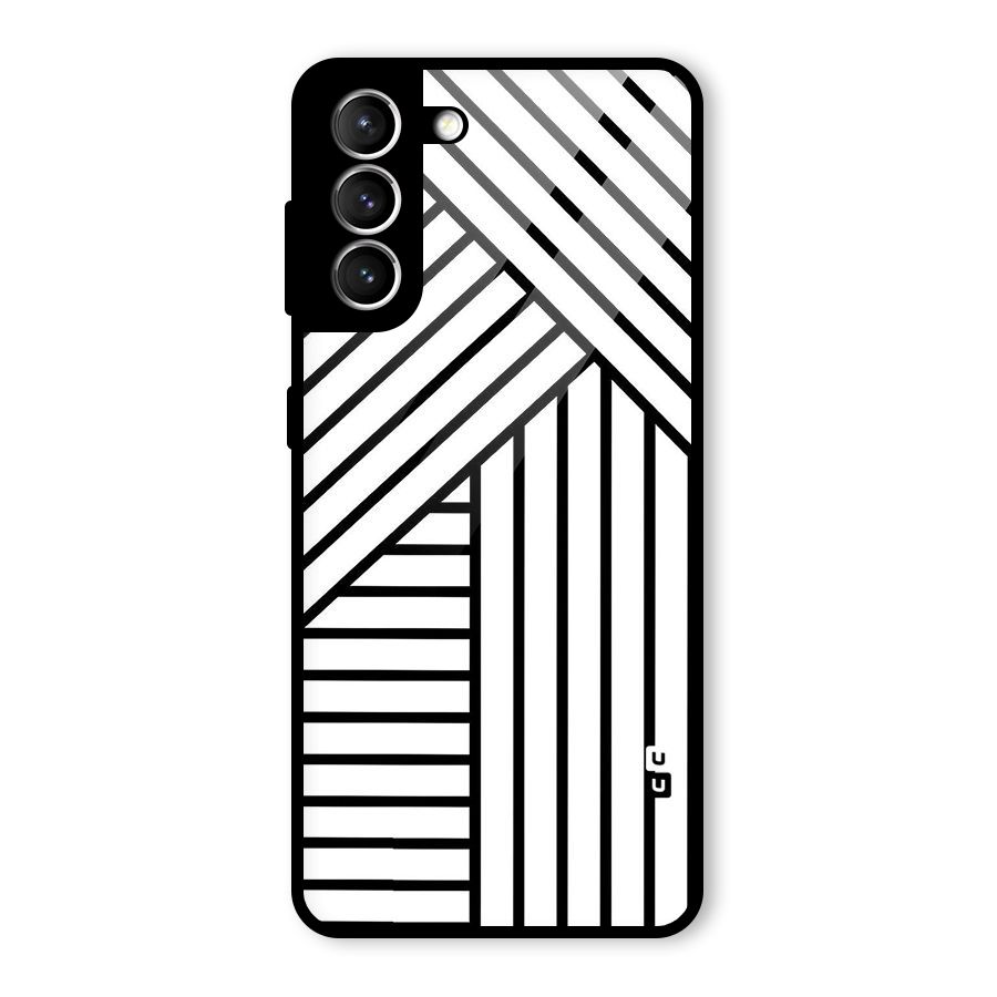 Lines Pattern Stripes Glass Back Case for Galaxy S21 5G