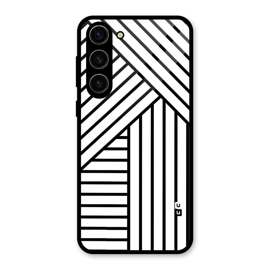 Lines Pattern Stripes Glass Back Case for Galaxy S23 Plus
