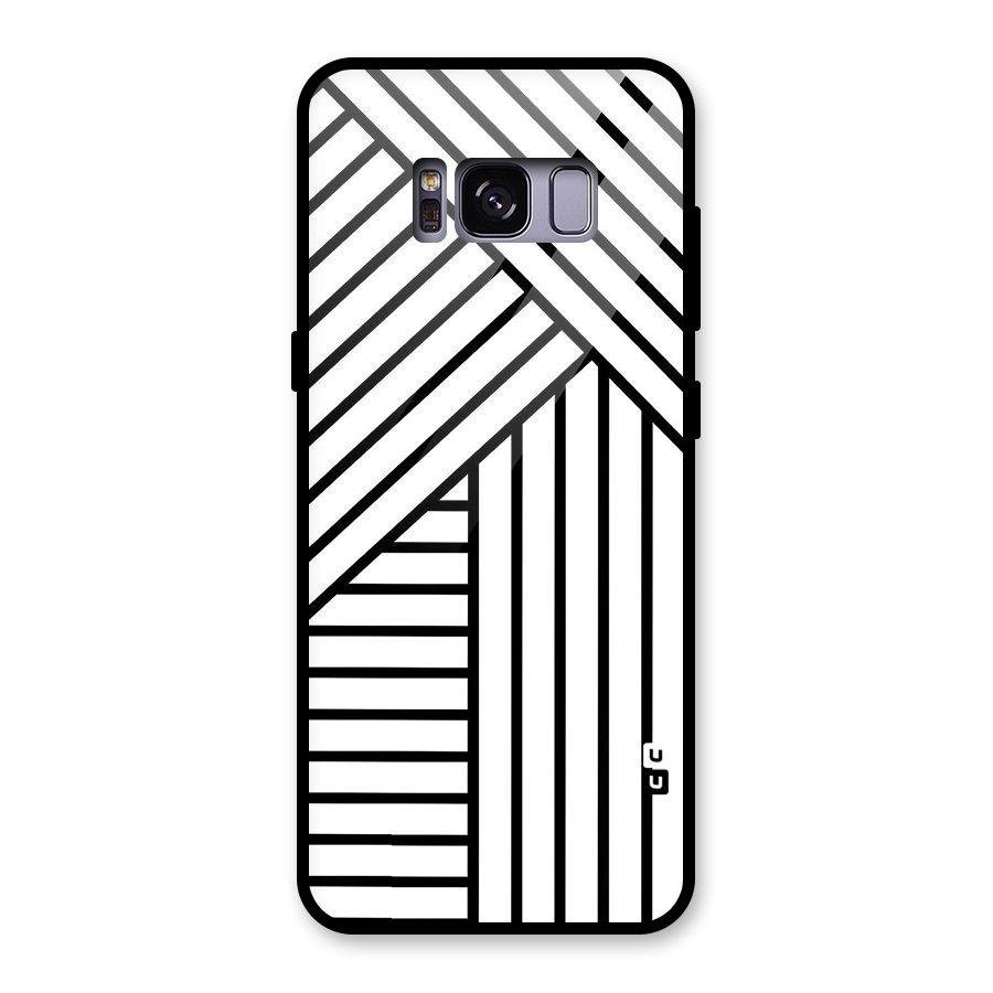 Lines Pattern Stripes Glass Back Case for Galaxy S8