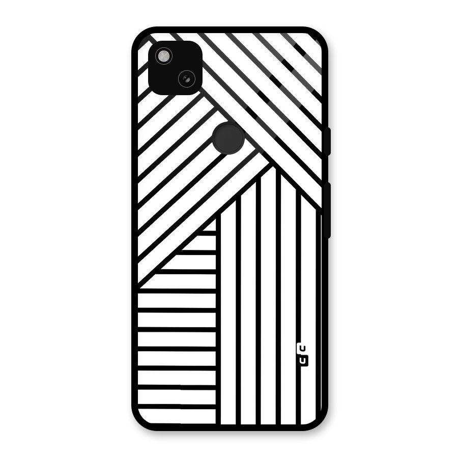 Lines Pattern Stripes Glass Back Case for Google Pixel 4a