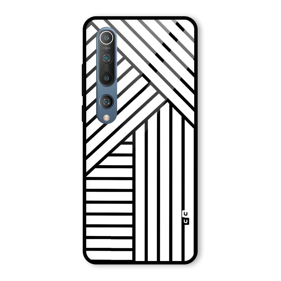 Lines Pattern Stripes Glass Back Case for Mi 10