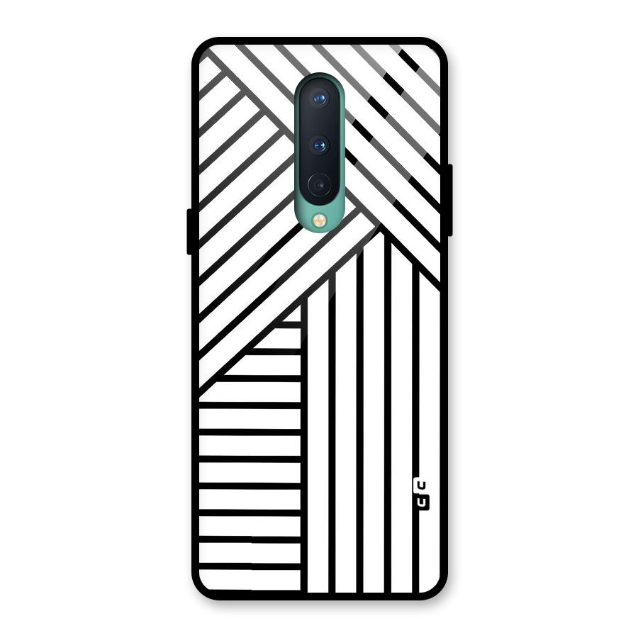 Lines Pattern Stripes Glass Back Case for OnePlus 8