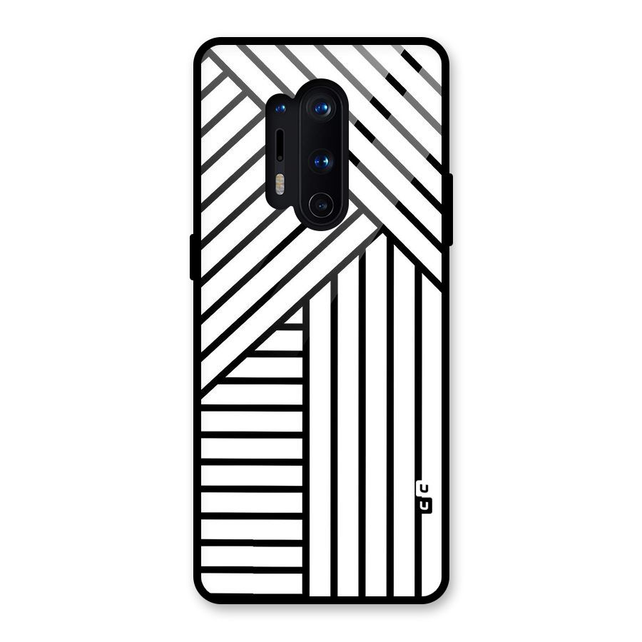 Lines Pattern Stripes Glass Back Case for OnePlus 8 Pro