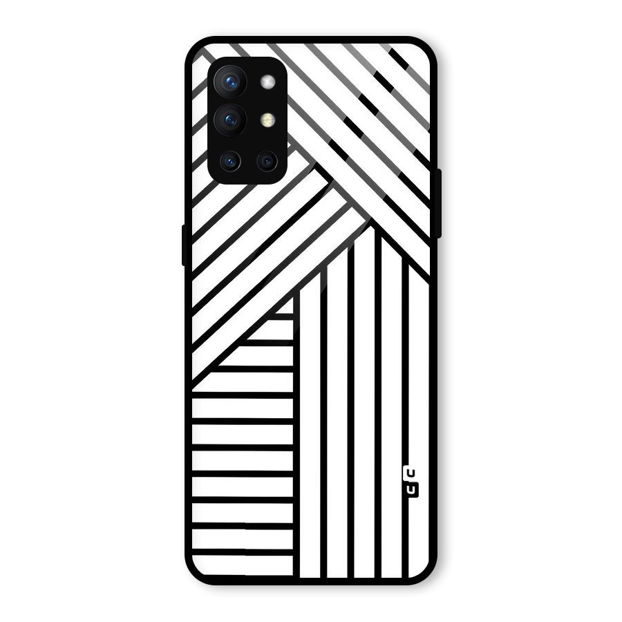 Lines Pattern Stripes Glass Back Case for OnePlus 9R