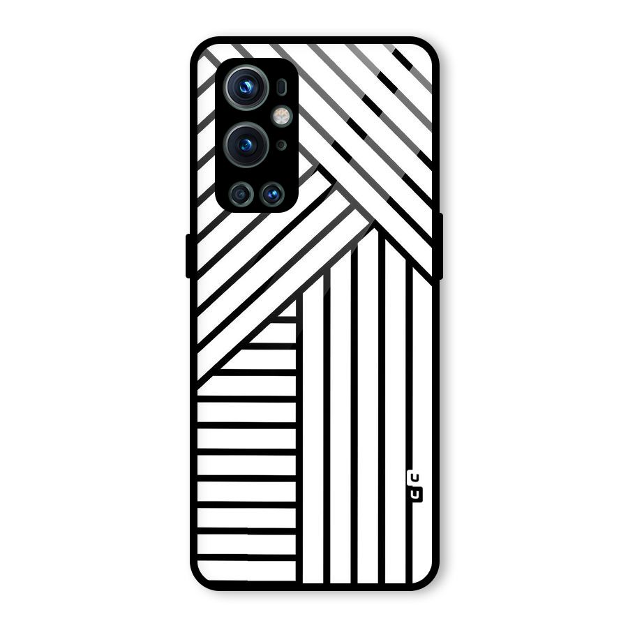 Lines Pattern Stripes Glass Back Case for OnePlus 9 Pro