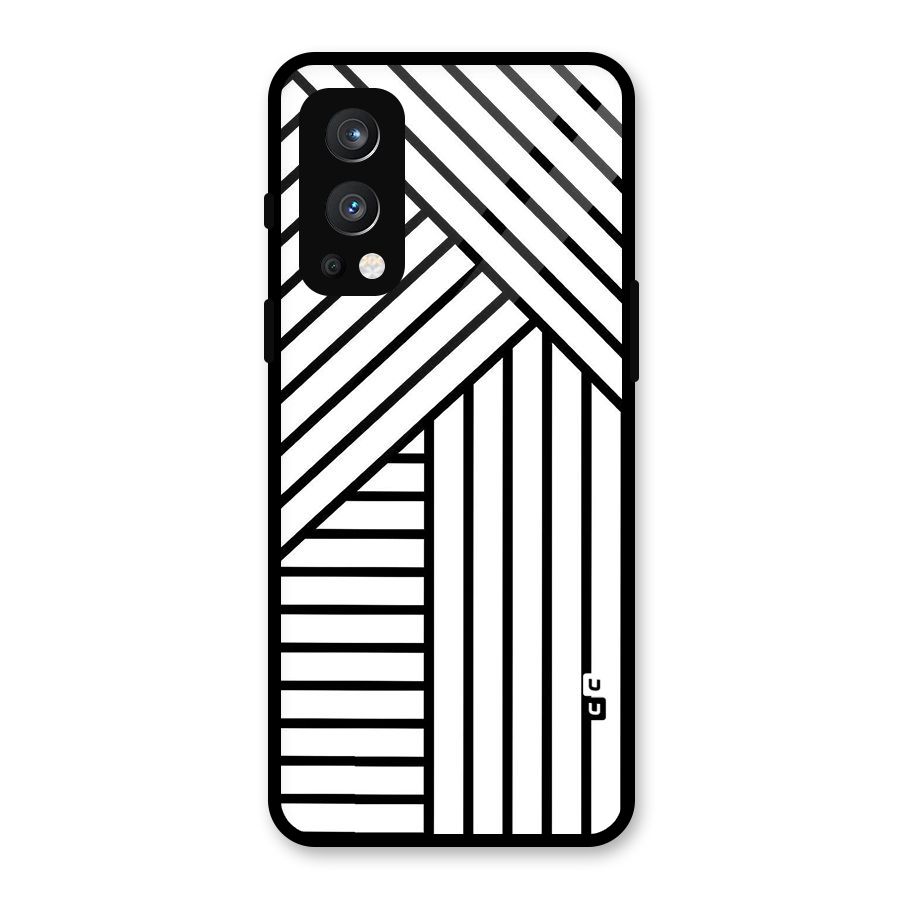 Lines Pattern Stripes Glass Back Case for OnePlus Nord 2 5G