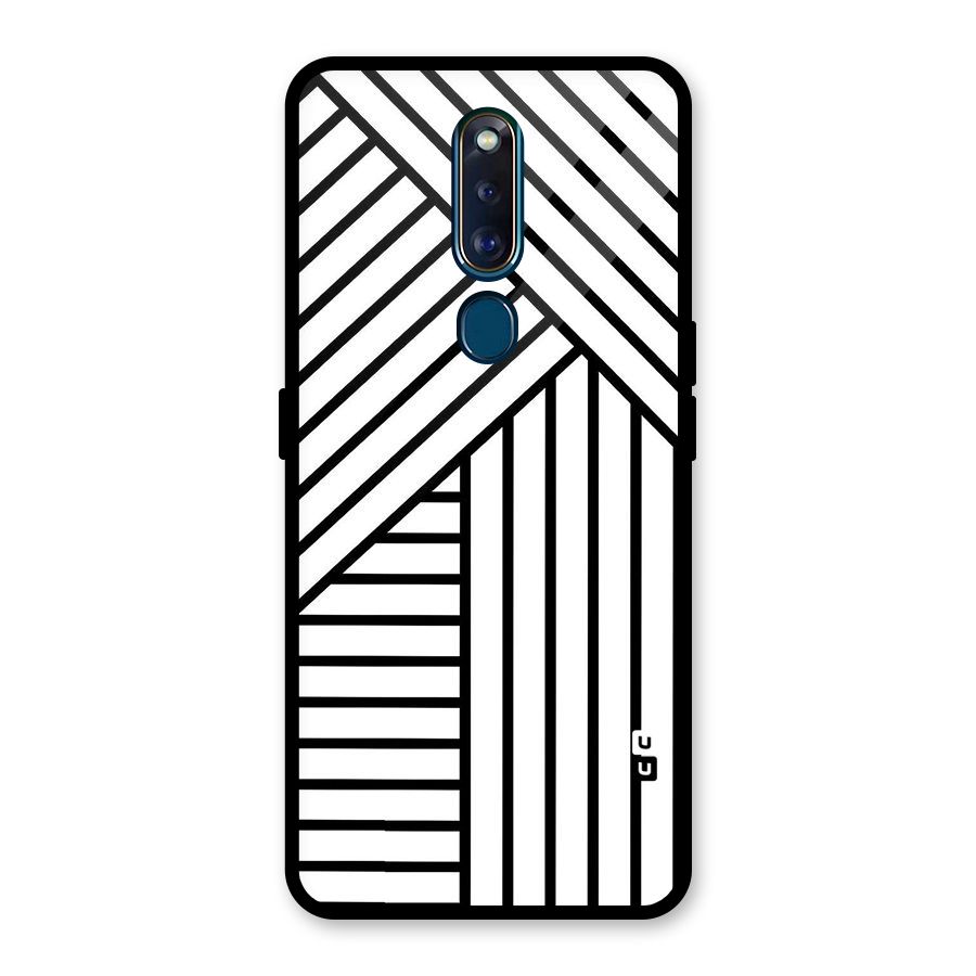 Lines Pattern Stripes Glass Back Case for Oppo F11 Pro