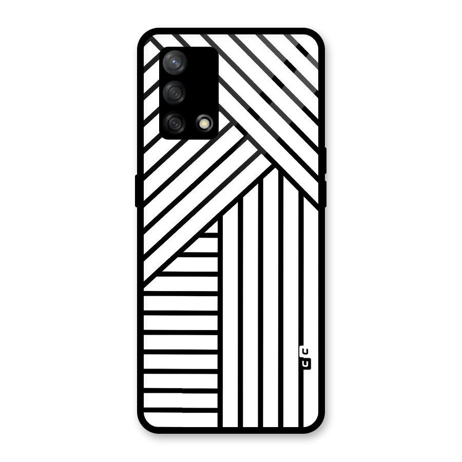 Lines Pattern Stripes Glass Back Case for Oppo F19