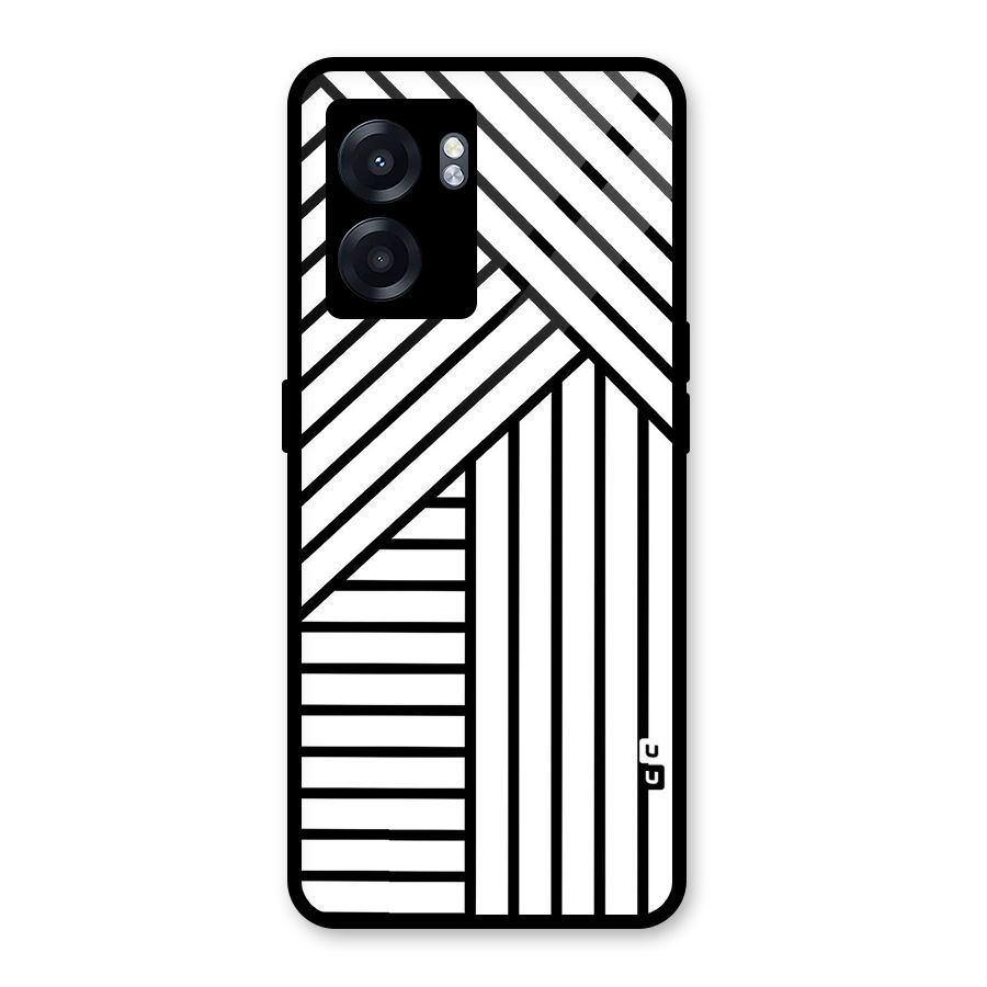 Lines Pattern Stripes Glass Back Case for Oppo K10 (5G)