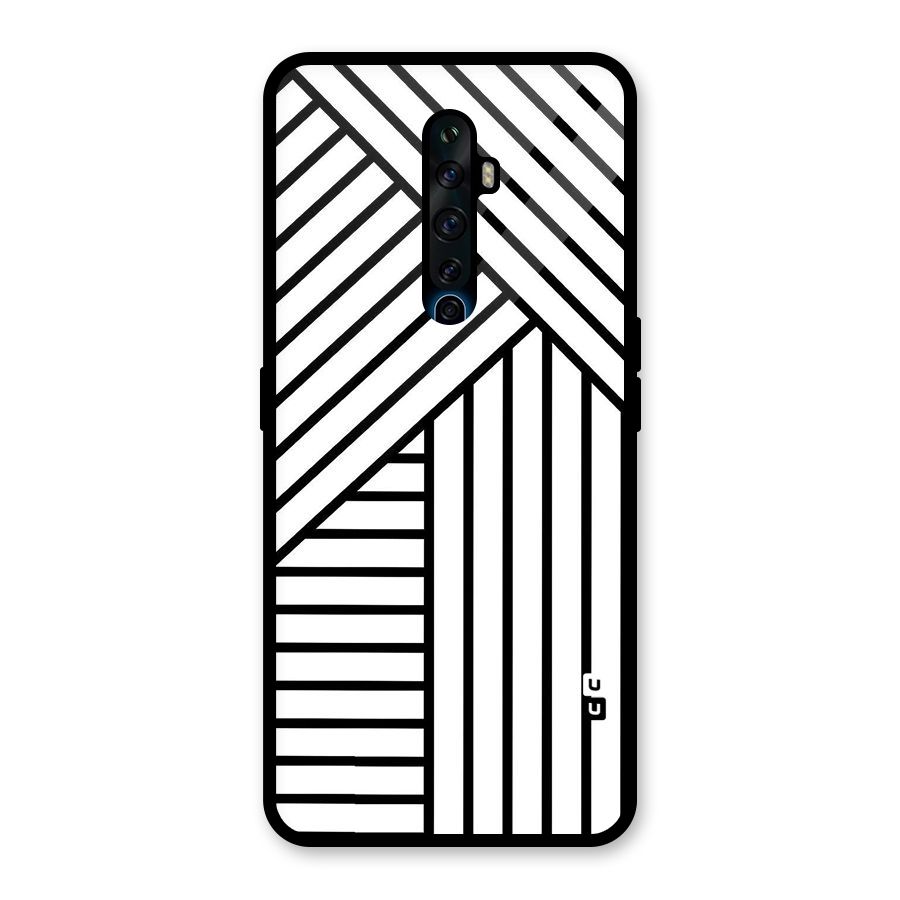 Lines Pattern Stripes Glass Back Case for Oppo Reno2 F