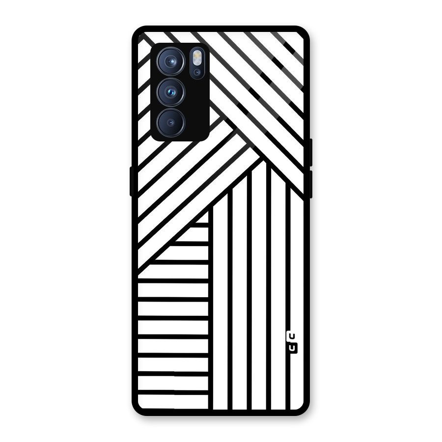 Lines Pattern Stripes Glass Back Case for Oppo Reno6 Pro 5G