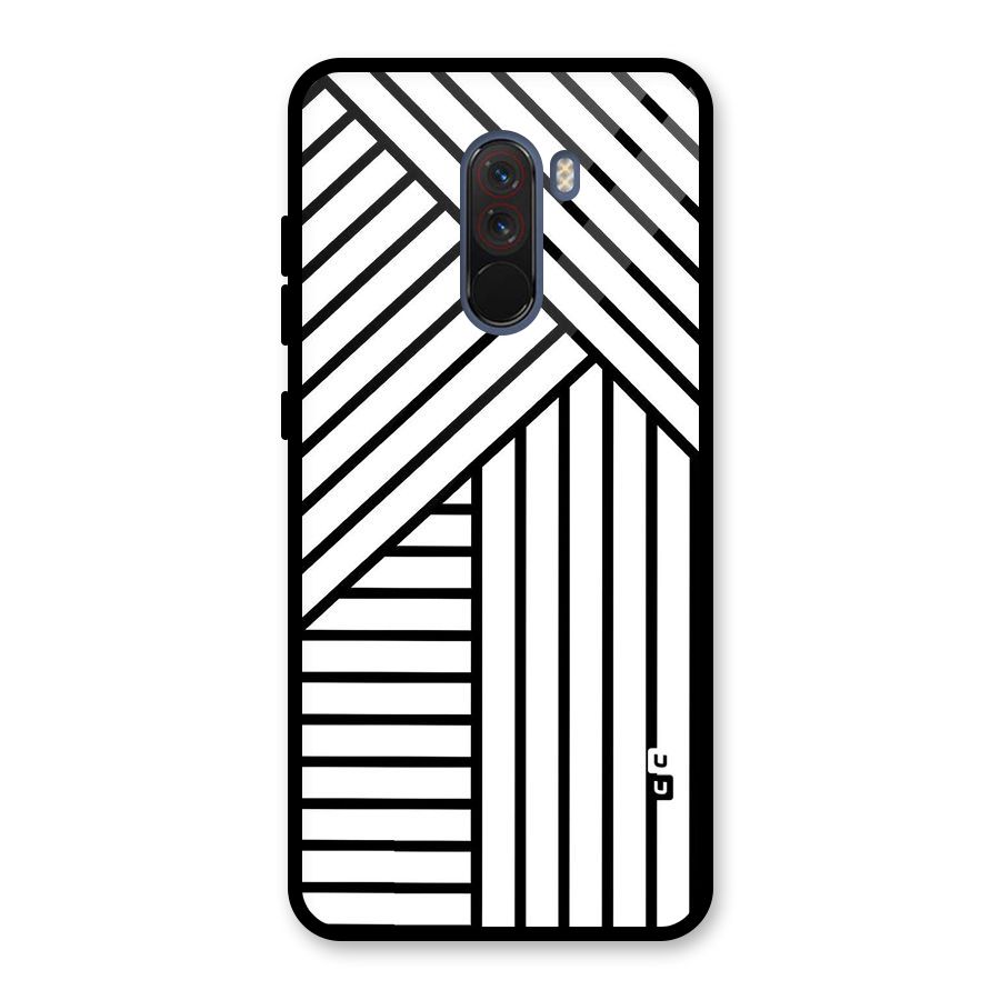 Lines Pattern Stripes Glass Back Case for Poco F1