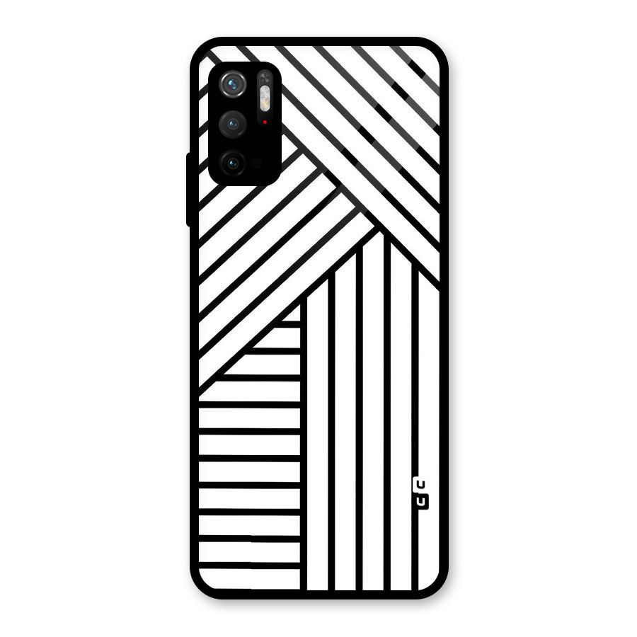 Lines Pattern Stripes Glass Back Case for Poco M3 Pro 5G