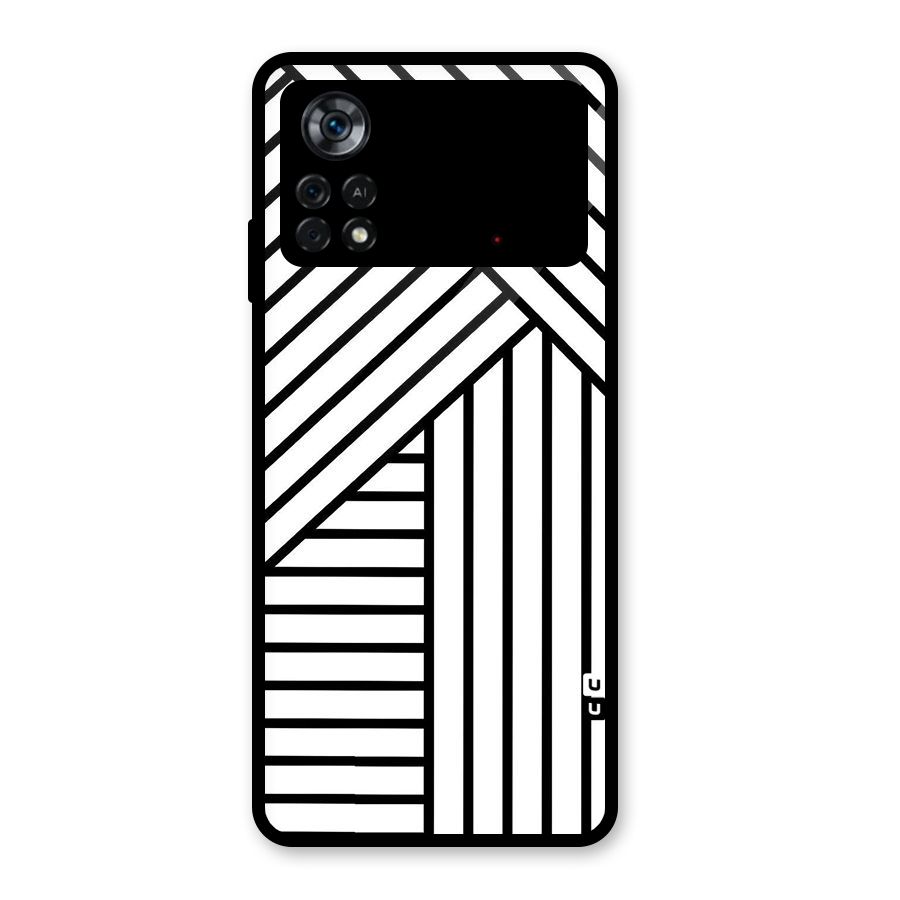 Lines Pattern Stripes Glass Back Case for Poco X4 Pro 5G
