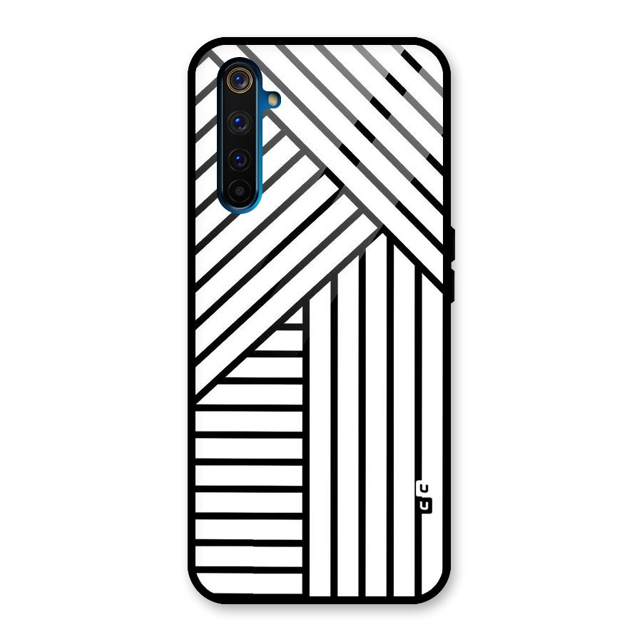 Lines Pattern Stripes Glass Back Case for Realme 6 Pro