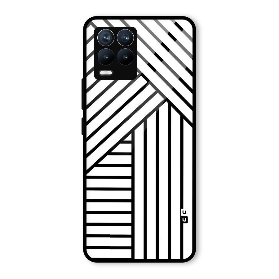 Lines Pattern Stripes Glass Back Case for Realme 8 Pro