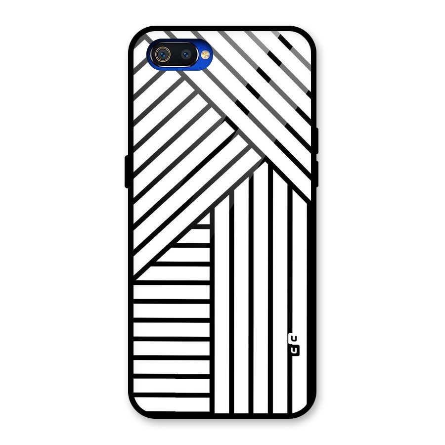 Lines Pattern Stripes Glass Back Case for Realme C2