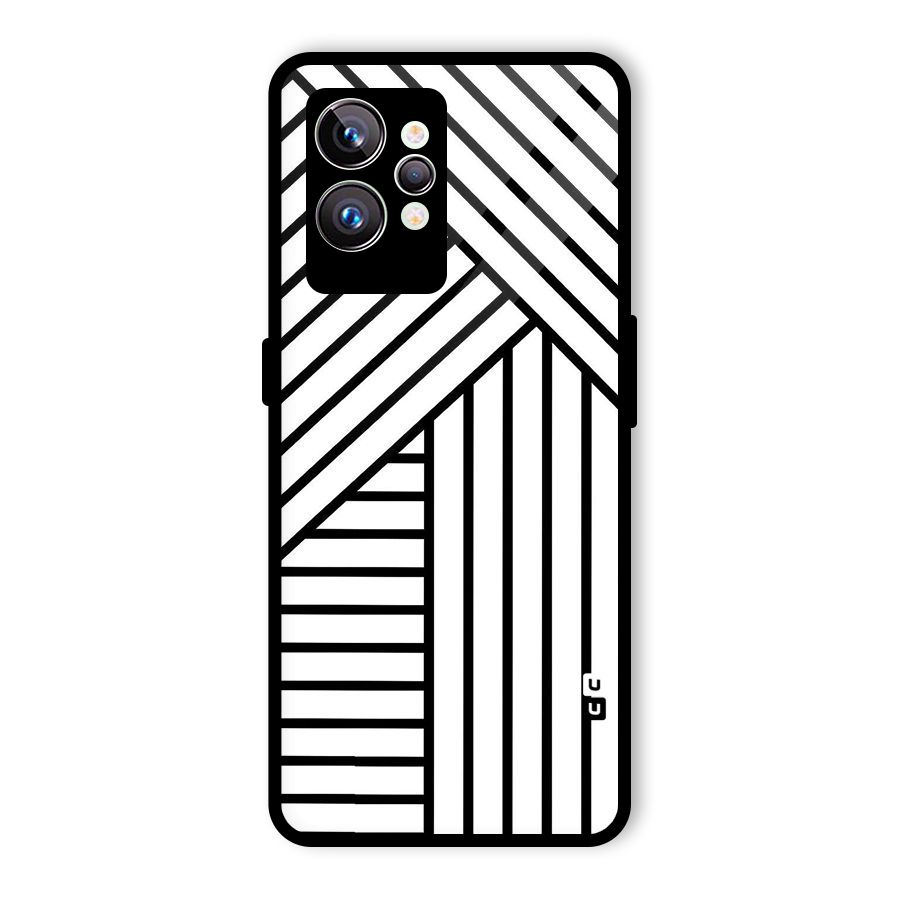 Lines Pattern Stripes Glass Back Case for Realme GT2 Pro