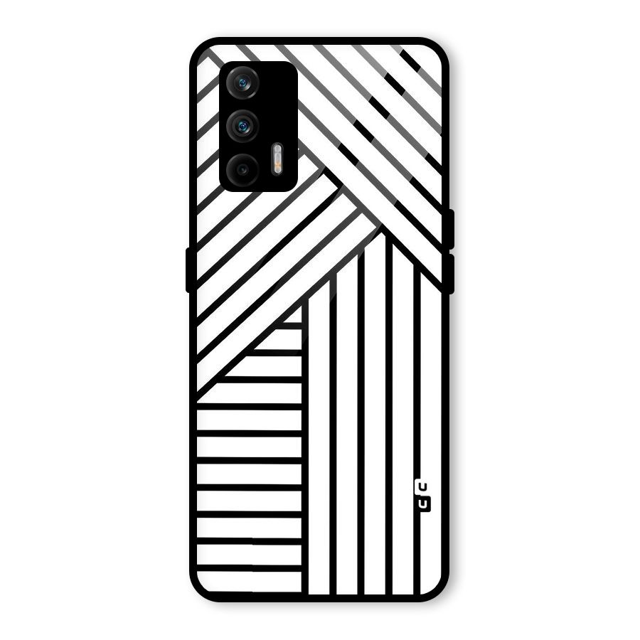 Lines Pattern Stripes Glass Back Case for Realme GT 5G