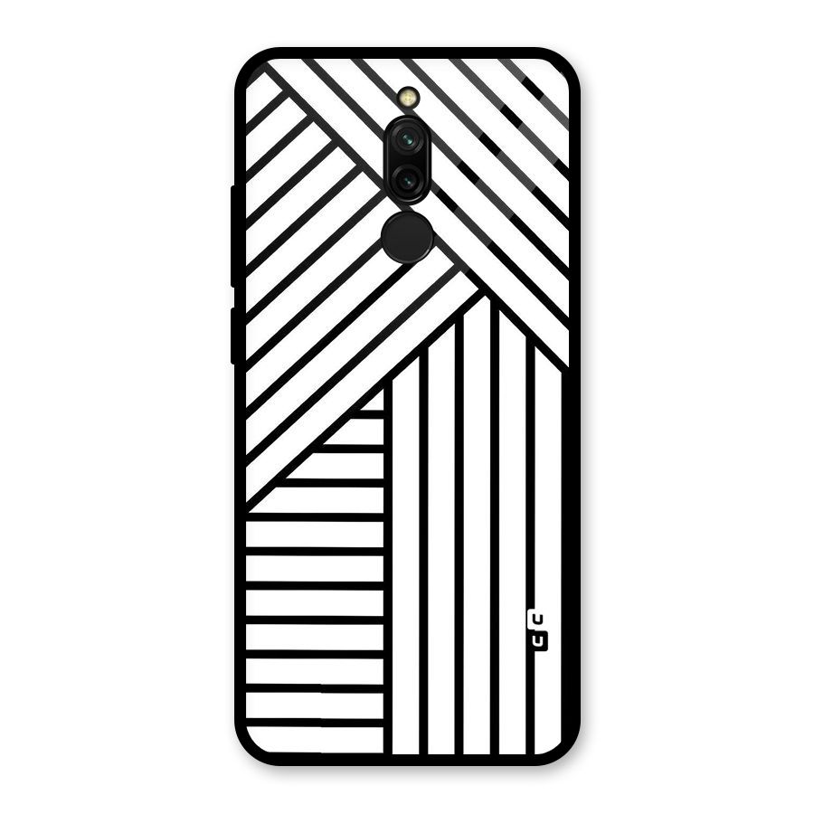 Lines Pattern Stripes Glass Back Case for Redmi 8