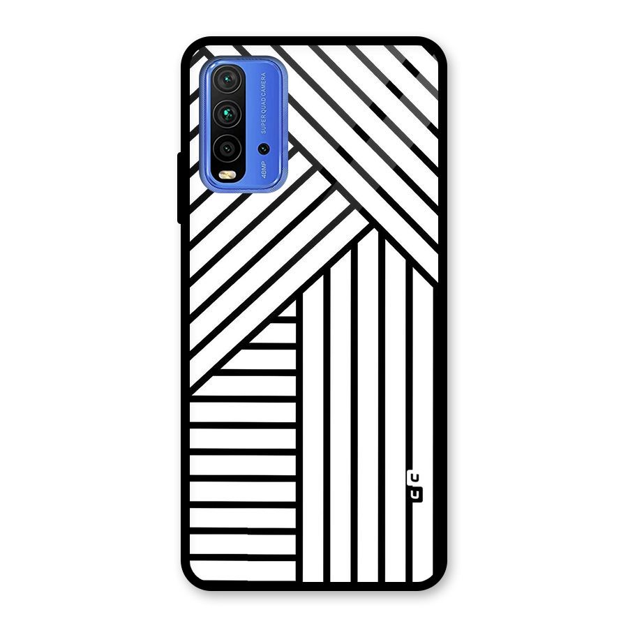 Lines Pattern Stripes Glass Back Case for Redmi 9 Power