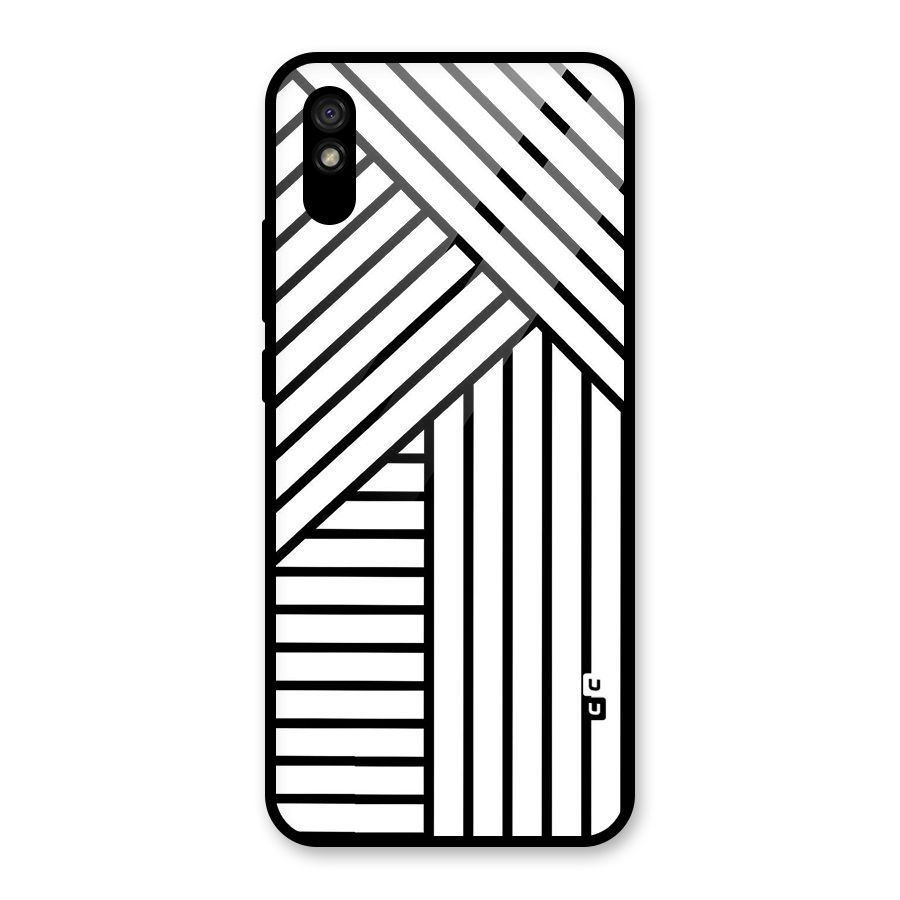 Lines Pattern Stripes Glass Back Case for Redmi 9i